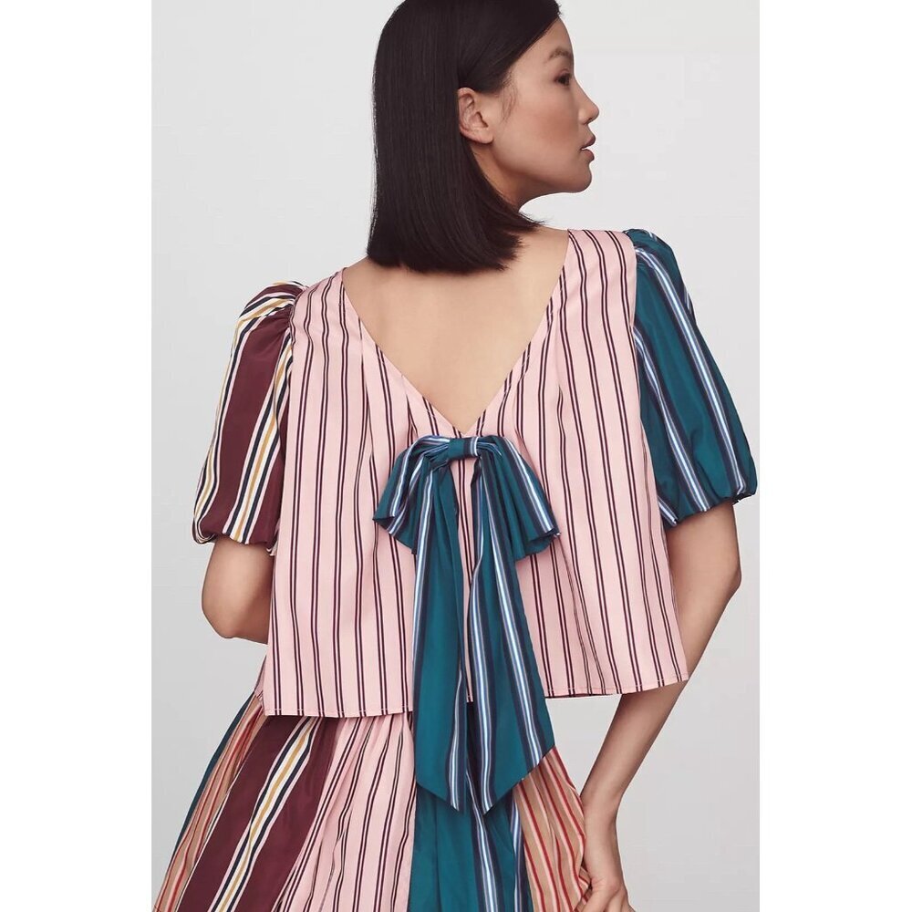 NWT Size L - Maeve Taffeta Bow Swing Blouse